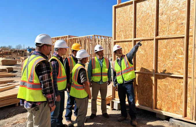 Training session for framing crews on sheathing installation