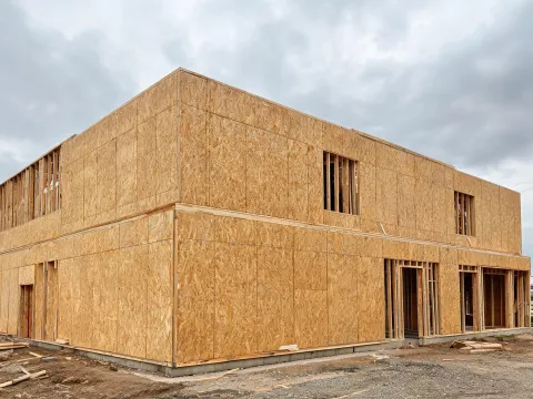 Commercial shell with structural panels